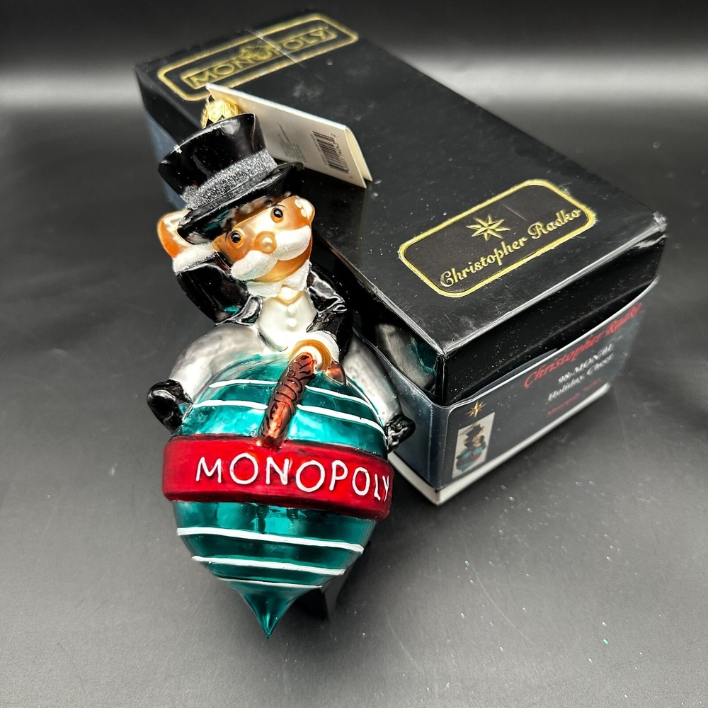 CHRISTOPHER‎ RADKO MONOPLY RICH UNCLE PENNYBAGS HOLIDAY CHEER ORNAMENT 98-MON-01